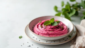 Lee más sobre el artículo Hummus de Remolacha: Sorpresa Rosa con Toque Aromático