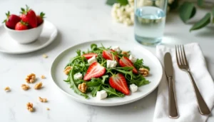 Lee más sobre el artículo Ensalada de fresa, queso y nueces caramelizadas