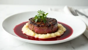 Lee más sobre el artículo Filet mignon con reducción de vino tinto y puré
